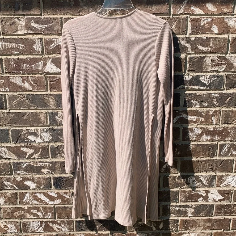 Tan Ribbed Cardigan - Picture 5 of 7